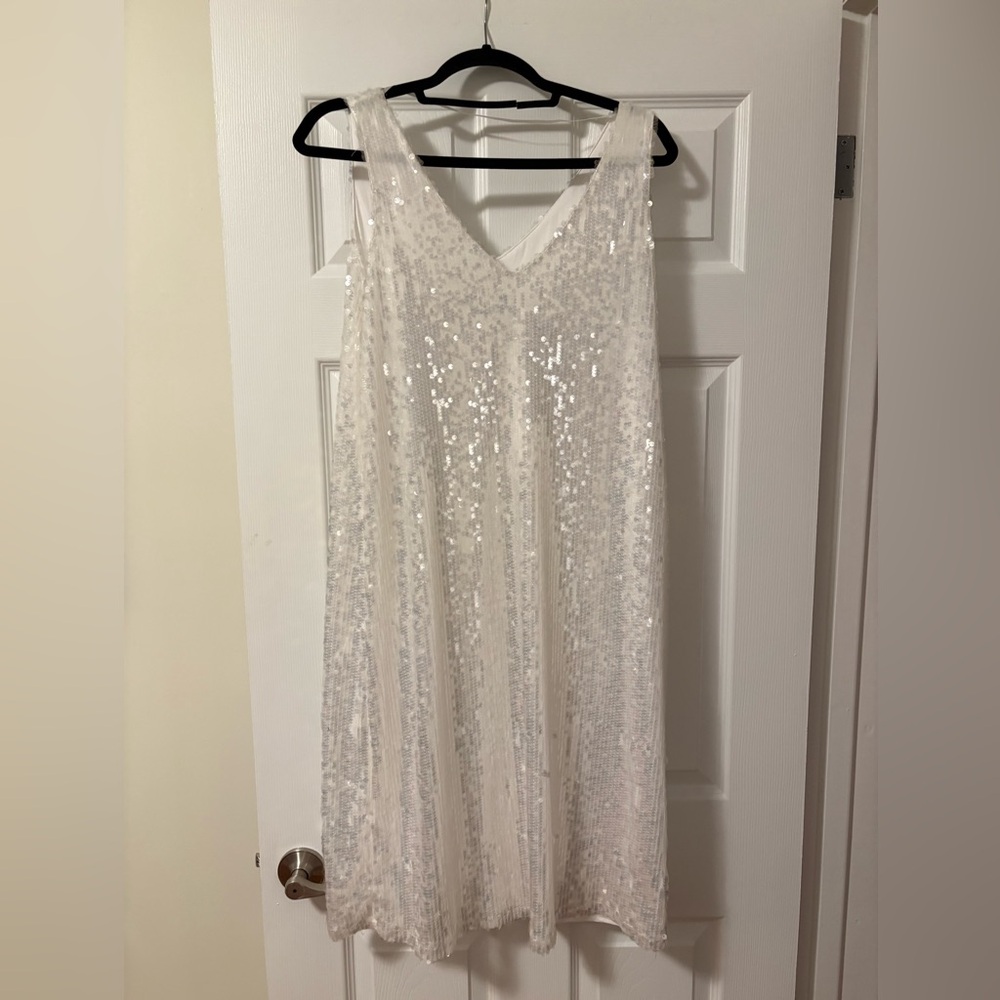 Joe Fresh White Sequin Dress